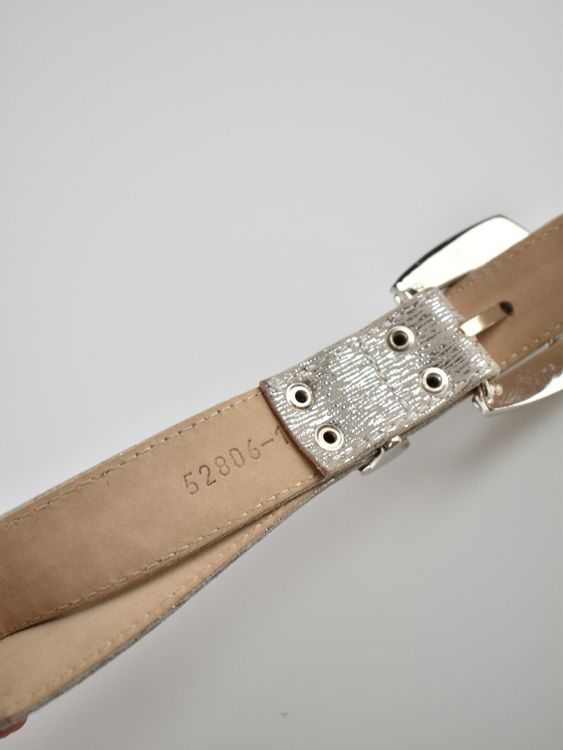 Escada Ledergürtel Silber/Glitzer Gr.70