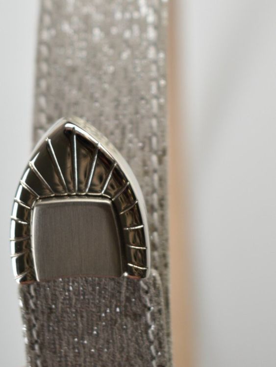 Escada Ledergürtel Silber/Glitzer Gr.70