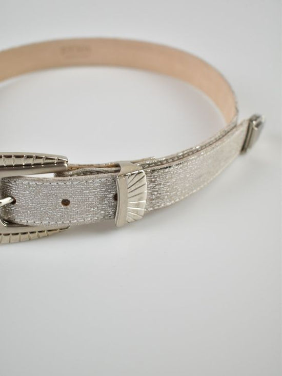 Escada Ledergürtel Silber/Glitzer Gr.70