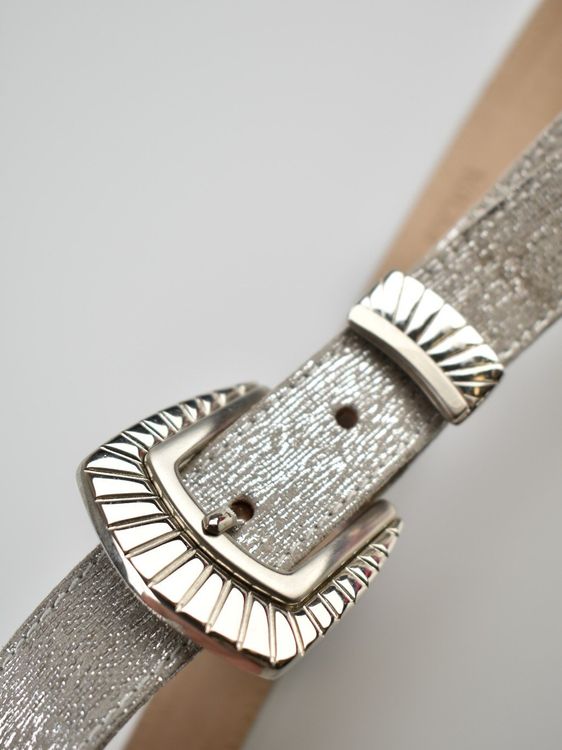 Escada Ledergürtel Silber/Glitzer Gr.70