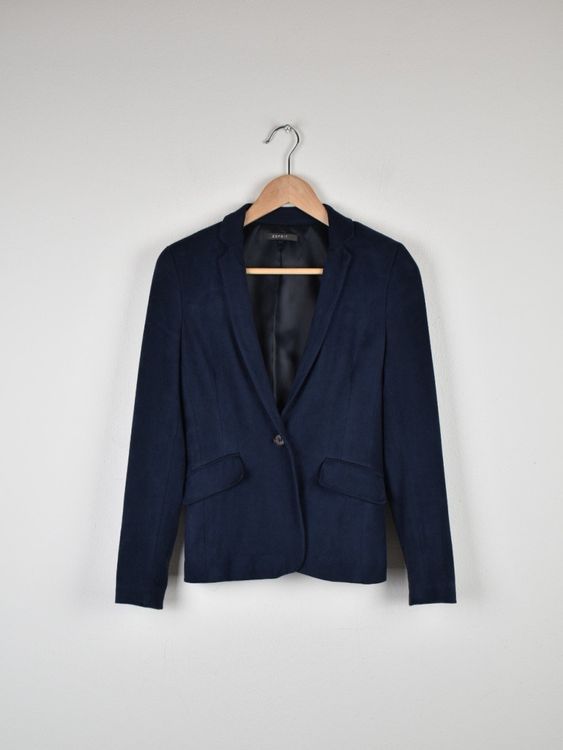 Esprit Blazer, Gr.32/34, dunkelblau, Wildlederoptik