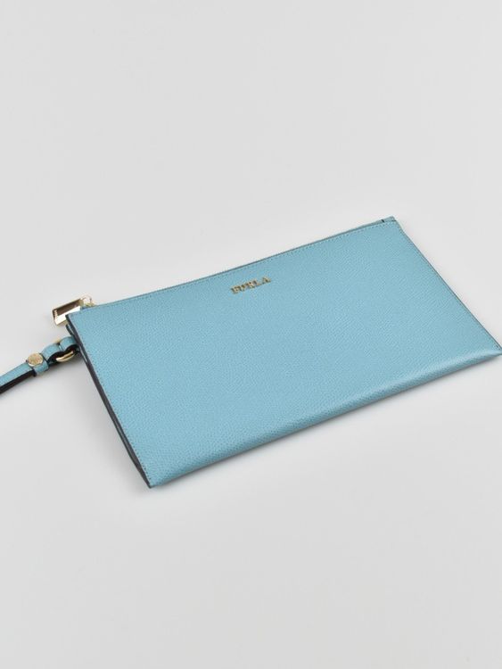 Furla Clutch/Mäppchen, hellblau, Leder, neuwertig - clutch - 2ND STORY