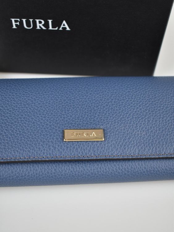 Furla Portemonnaie, Leder, blau, neu