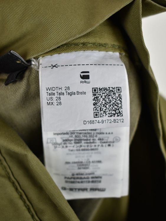 G-Star Stoffhose Gr.28, ungetragen, Baumwolle, olivgrün