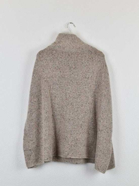 Gran Sasso Poncho Pullover, beige meliert, Gr.40/42 - Pullover - 2ND STORY