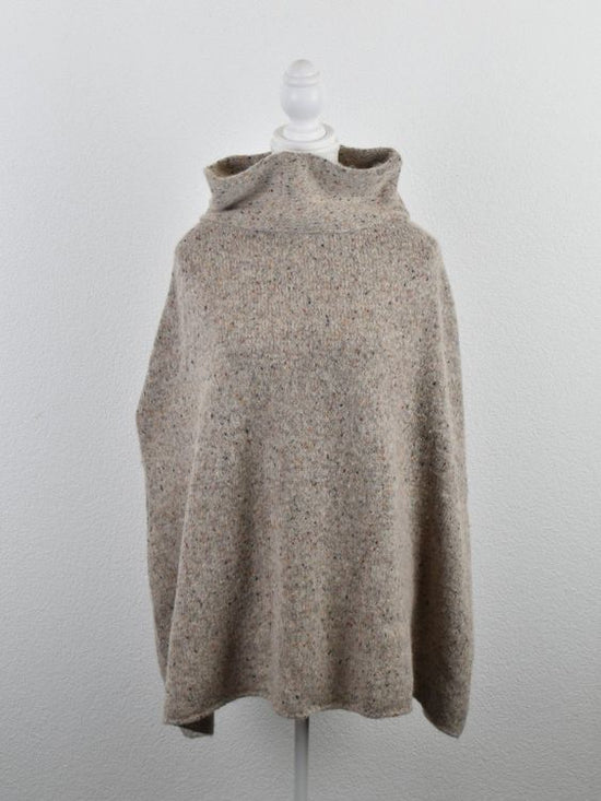 Gran Sasso Poncho Pullover, beige meliert, Gr.40/42 - Pullover - 2ND STORY