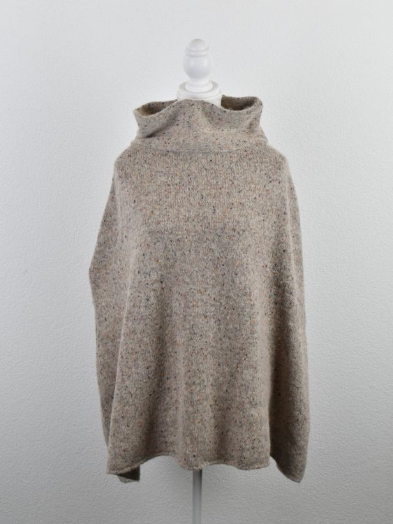 Gran Sasso Poncho Pullover, beige meliert, Gr.40/42 - Pullover - 2ND STORY
