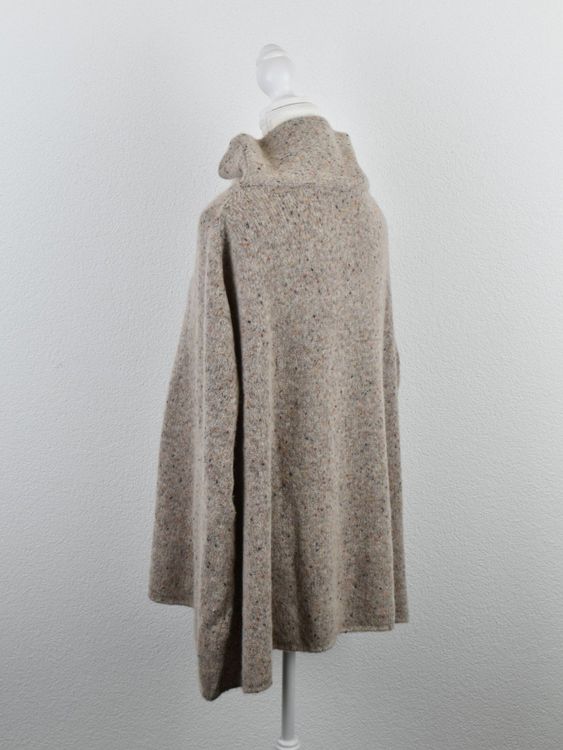 Gran Sasso Poncho Pullover, beige meliert, Gr.40/42 - Pullover - 2ND STORY