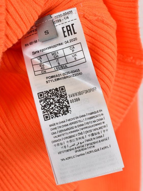 Guess Rippstrick Pullover, neon orange, Gr.S, neuwertig