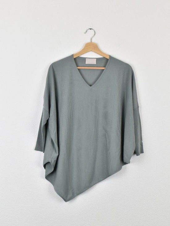 Hemisphere Pullover, Gr.XS-M, salbeigrün, oversized - Pullover - 2ND STORY