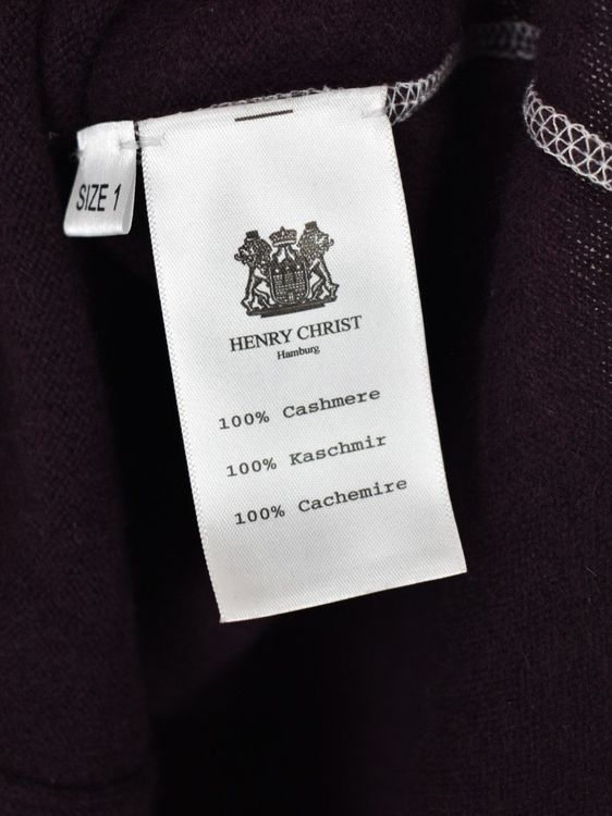 Henry Christ Cardigan, aubergine, Gr.36 - 40, 100% Kaschmir - Strickjacke - 2ND STORY
