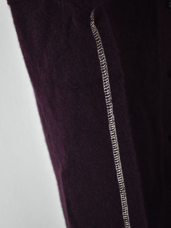 Henry Christ Cardigan, aubergine, Gr.36 - 40, 100% Kaschmir - Strickjacke - 2ND STORY