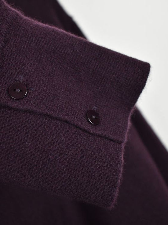 Henry Christ Cardigan, aubergine, Gr.36 - 40, 100% Kaschmir - Strickjacke - 2ND STORY