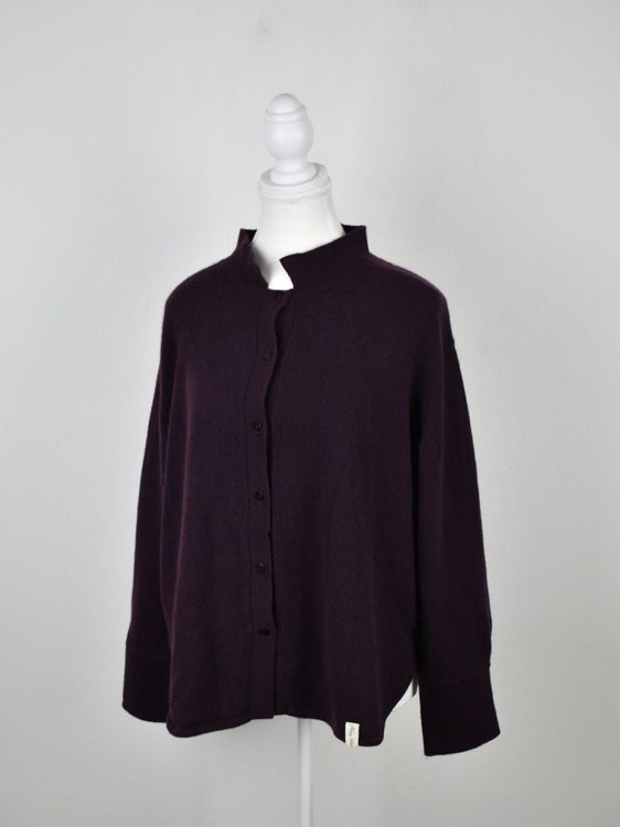 Henry Christ Cardigan, aubergine, Gr.36 - 40, 100% Kaschmir - Strickjacke - 2ND STORY