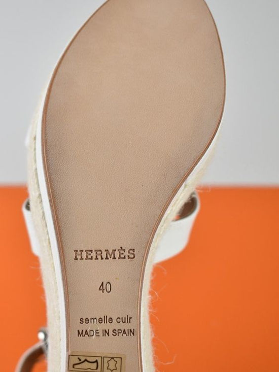 Hermès Espadrille-Wedges aus Kalbsleder, Gr.40, neu