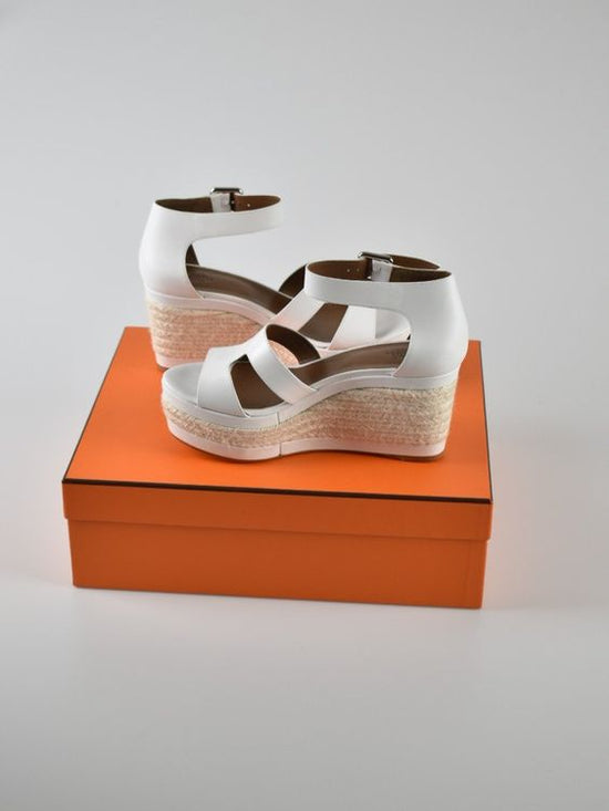 Hermès Espadrille-Wedges aus Kalbsleder, Gr.40, neu