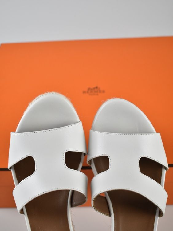 Hermès Espadrille-Wedges aus Kalbsleder, Gr.40, neu