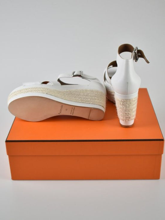 Hermès Espadrille-Wedges aus Kalbsleder, Gr.40, neu