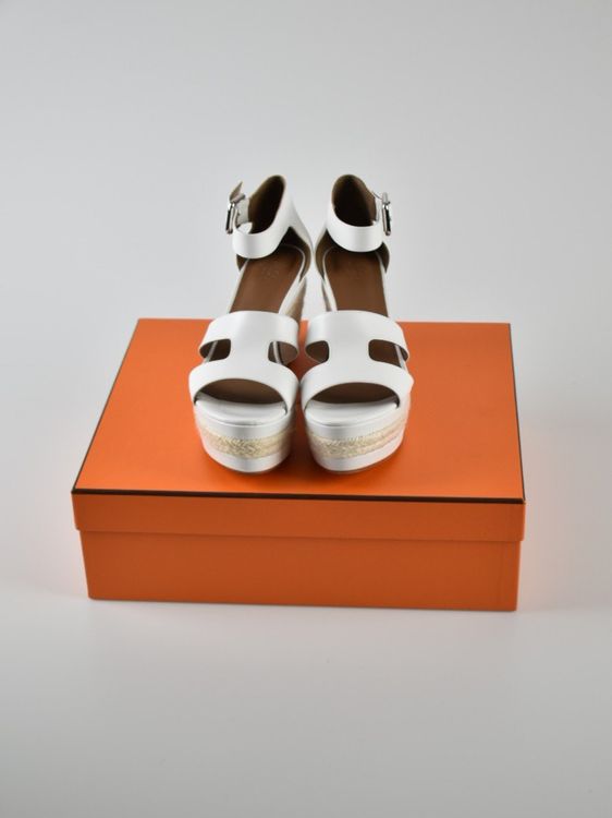 Hermès Espadrille-Wedges aus Kalbsleder, Gr.40, neu