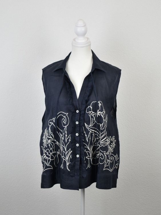 High use Leinenbluse, blau, Gr.42/44, neuwertig - Bluse - 2ND STORY