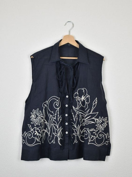 High use Leinenbluse, blau, Gr.42/44, neuwertig - Bluse - 2ND STORY