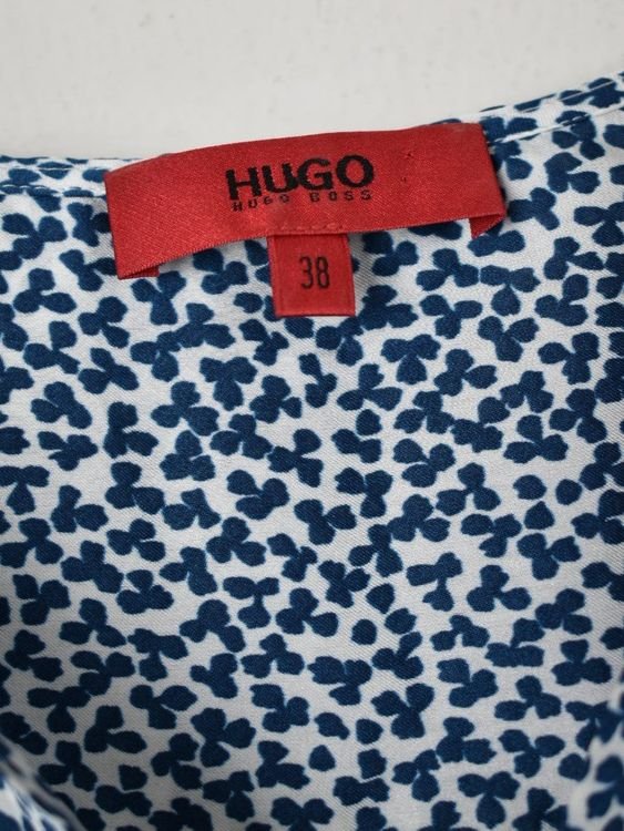 Hugo Boss Bluse, Gr.38, blau/weiss - Bluse - 2ND STORY