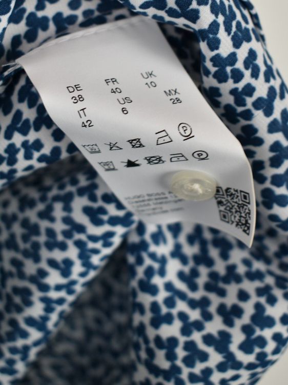 Hugo Boss Bluse, Gr.38, blau/weiss - Bluse - 2ND STORY