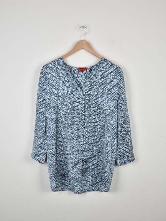Hugo Boss Bluse, Gr.38, blau/weiss - Bluse - 2ND STORY