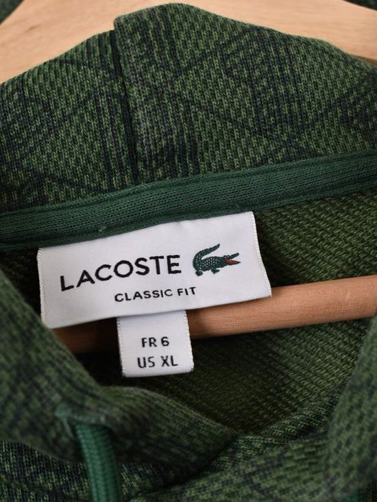 Lacoste Hoodie, grün, gemustert, Gr.XL - Pullover - 2ND STORY