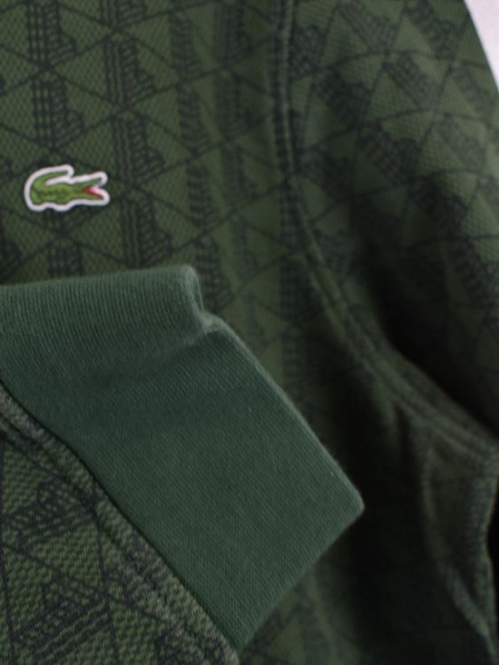 Lacoste Hoodie, grün, gemustert, Gr.XL - Pullover - 2ND STORY