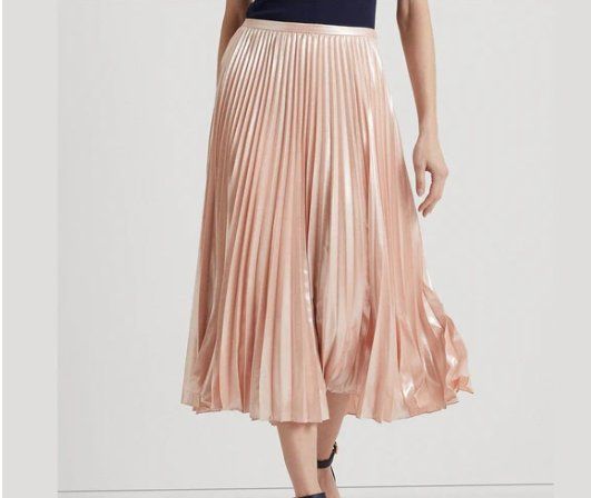 Lauren Ralph Lauren Plissee - Rock in Metallic - Rosé, Gr.42 - Rock - 2ND STORY