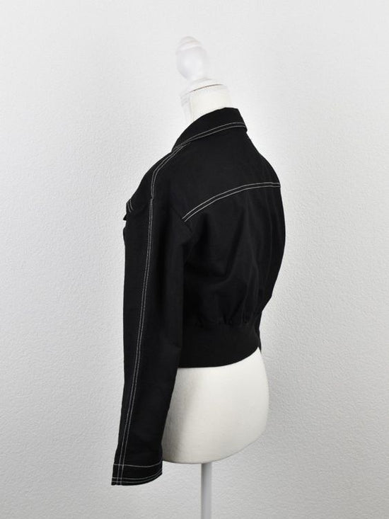 Maje Cropped Jacke, Gr.36 (34), schwarz, neuwertig - Jacke - 2ND STORY