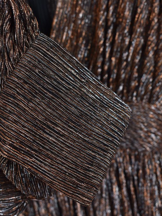 Maje Kleid, Gr.34, Lurex, Kupfer/Silber Metallic - Kleid - 2ND STORY
