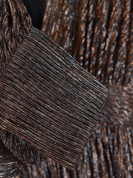 Maje Kleid, Gr.34, Lurex, Kupfer/Silber Metallic - Kleid - 2ND STORY