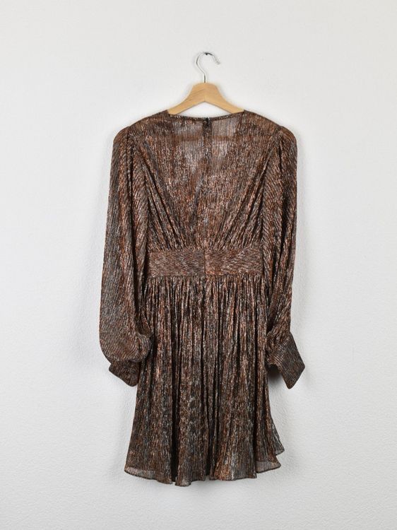 Maje Kleid, Gr.34, Lurex, Kupfer/Silber Metallic - Kleid - 2ND STORY