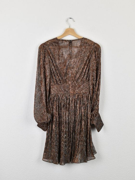 Maje Kleid, Gr.34, Lurex, Kupfer/Silber Metallic - Kleid - 2ND STORY