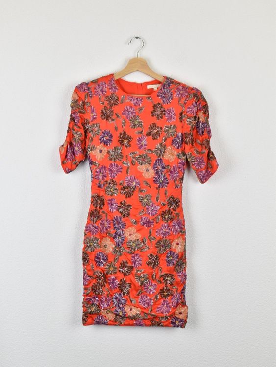 Maje Minikleid, Gr.34, Blumen & Pailletten