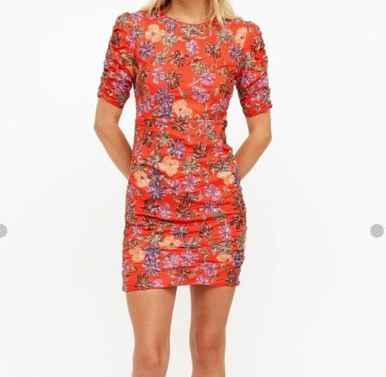 Maje Minikleid, Gr.34, Blumen & Pailletten