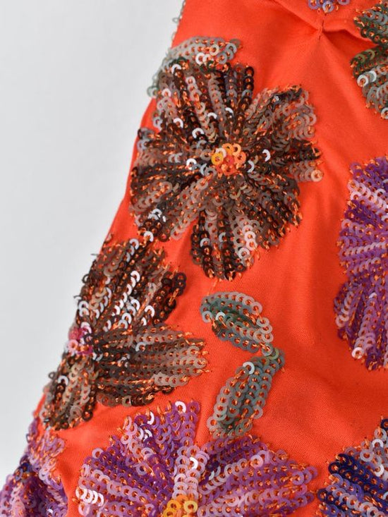Maje Minikleid, Gr.34, Blumen & Pailletten