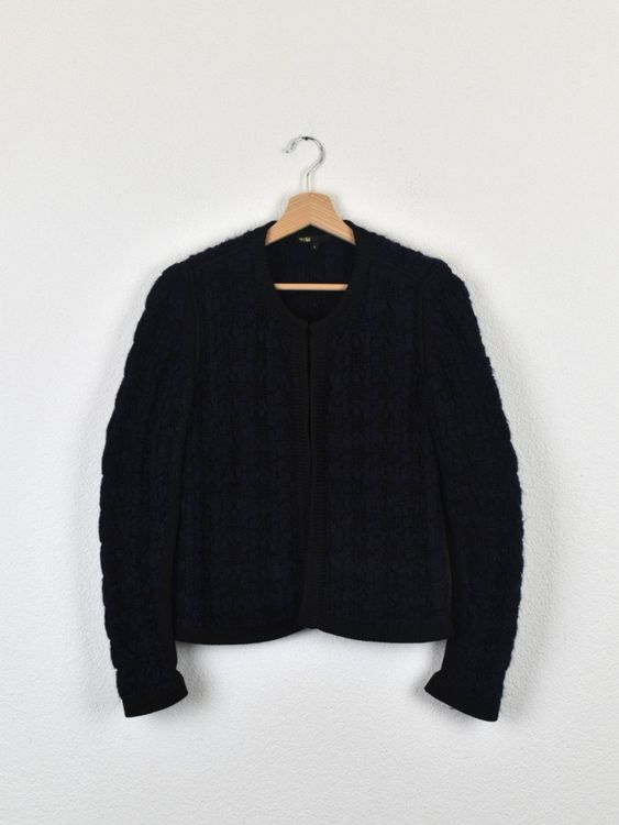 Maje Strickjacke, Gr.3 (38), blau/schwarz - Strickjacke - 2ND STORY