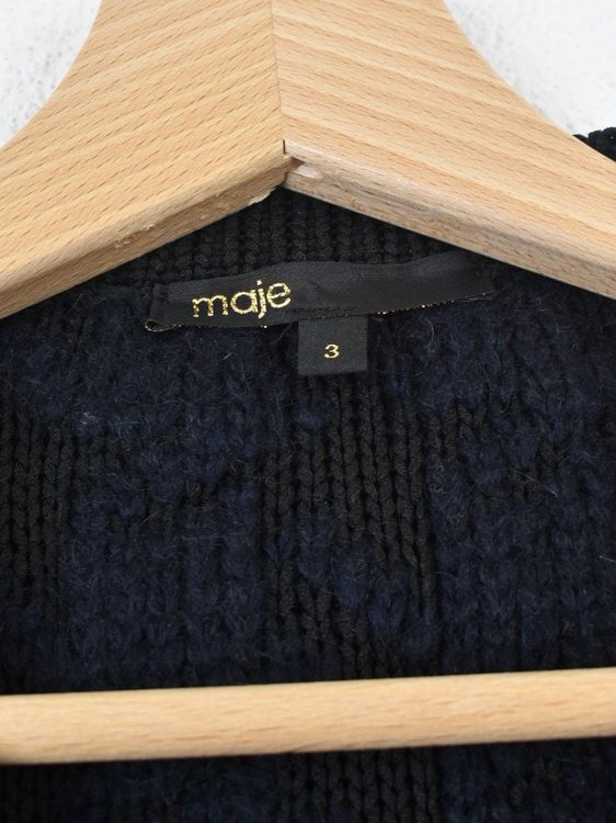 Maje Strickjacke, Gr.3 (38), blau/schwarz - Strickjacke - 2ND STORY