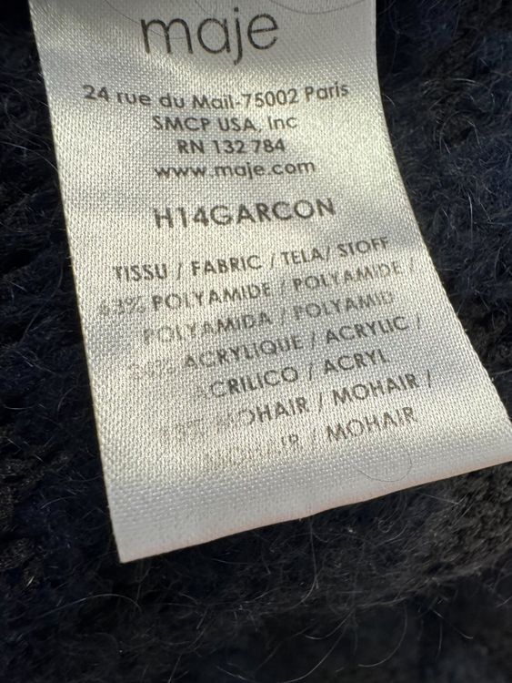 Maje Strickjacke, Gr.3 (38), blau/schwarz - Strickjacke - 2ND STORY
