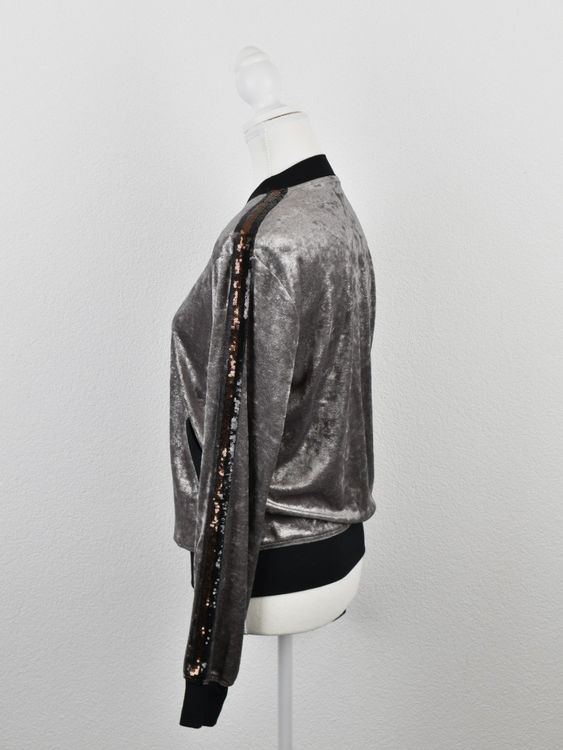 Marc Cain Sports Jacke, Samtoptik, silber, Gr.36 - Jacke - 2ND STORY