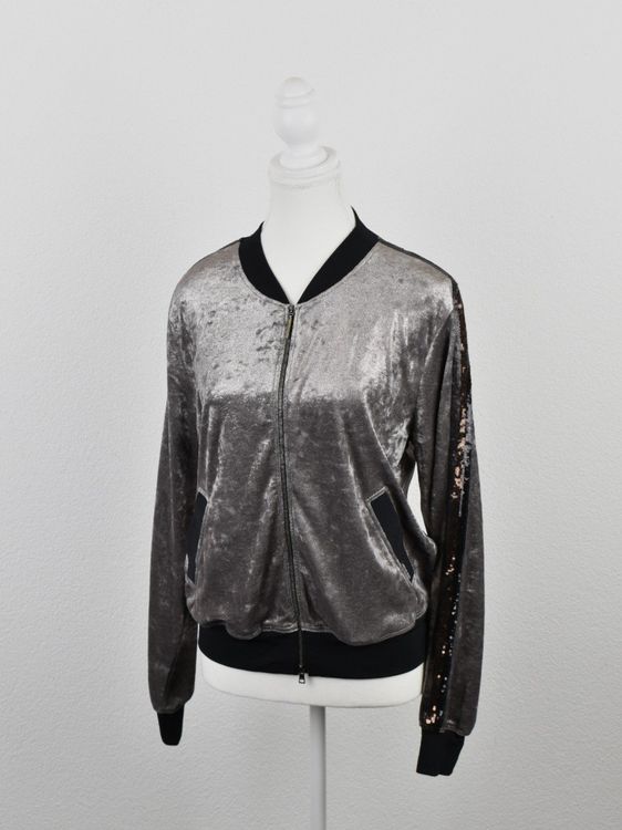 Marc Cain Sports Jacke, Samtoptik, silber, Gr.36 - Jacke - 2ND STORY