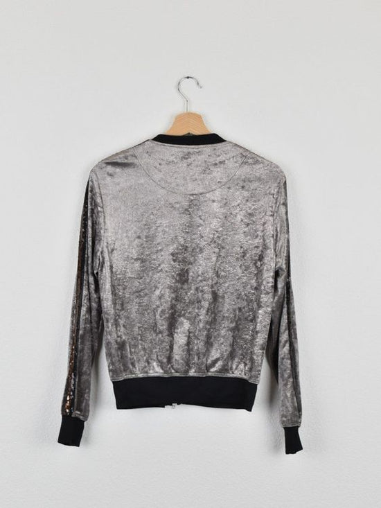 Marc Cain Sports Jacke, Samtoptik, silber, Gr.36 - Jacke - 2ND STORY