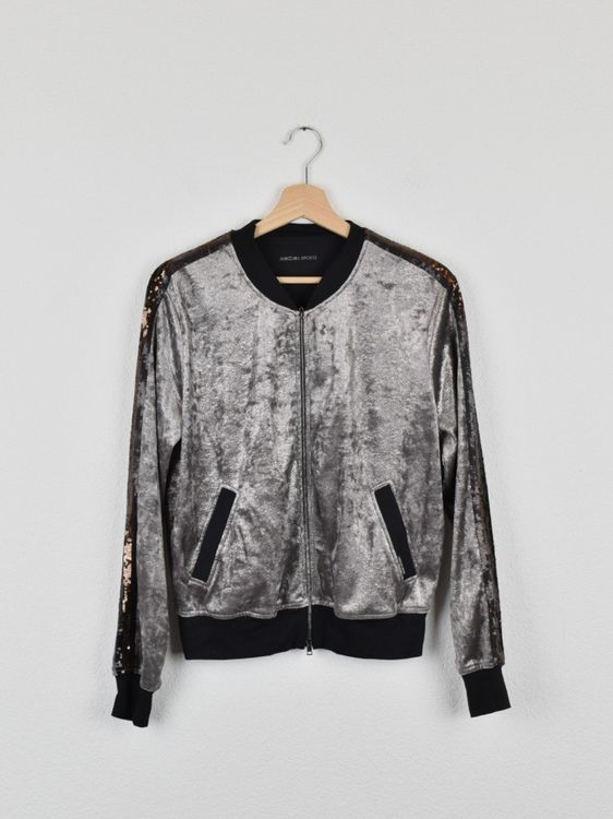 Marc Cain Sports Jacke, Samtoptik, silber, Gr.36 - Jacke - 2ND STORY