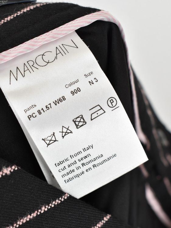 Marc Cain Stoffhose, kariert, schwarz/rosa, Gr.38 (N3) - Hose - 2ND STORY