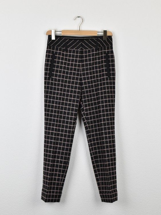 Marc Cain Stoffhose, kariert, schwarz/rosa, Gr.38 (N3) - Hose - 2ND STORY