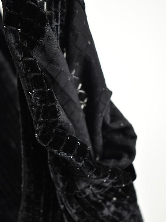 Massimo Dutti Samthose, Gr.42, schwarz mit Steinchen - 2ND STORY