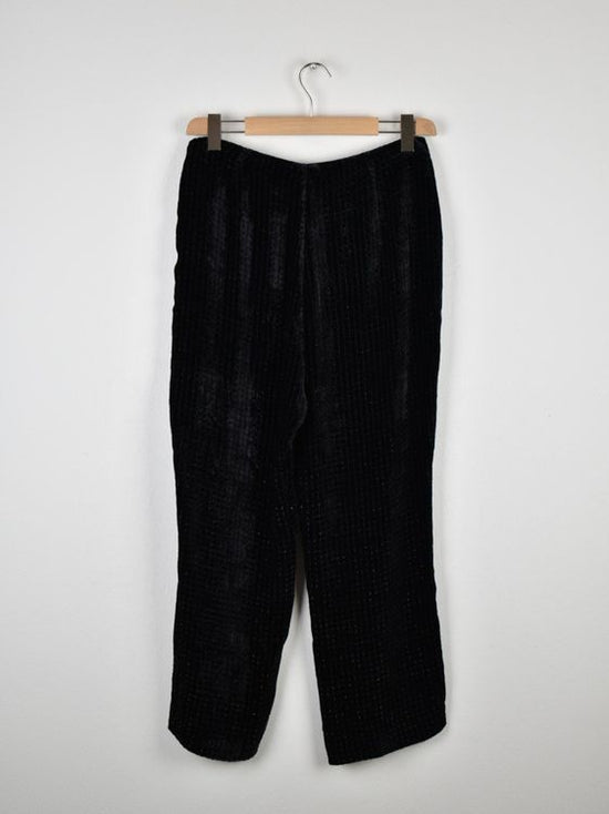 Massimo Dutti Samthose, Gr.42, schwarz mit Steinchen - 2ND STORY